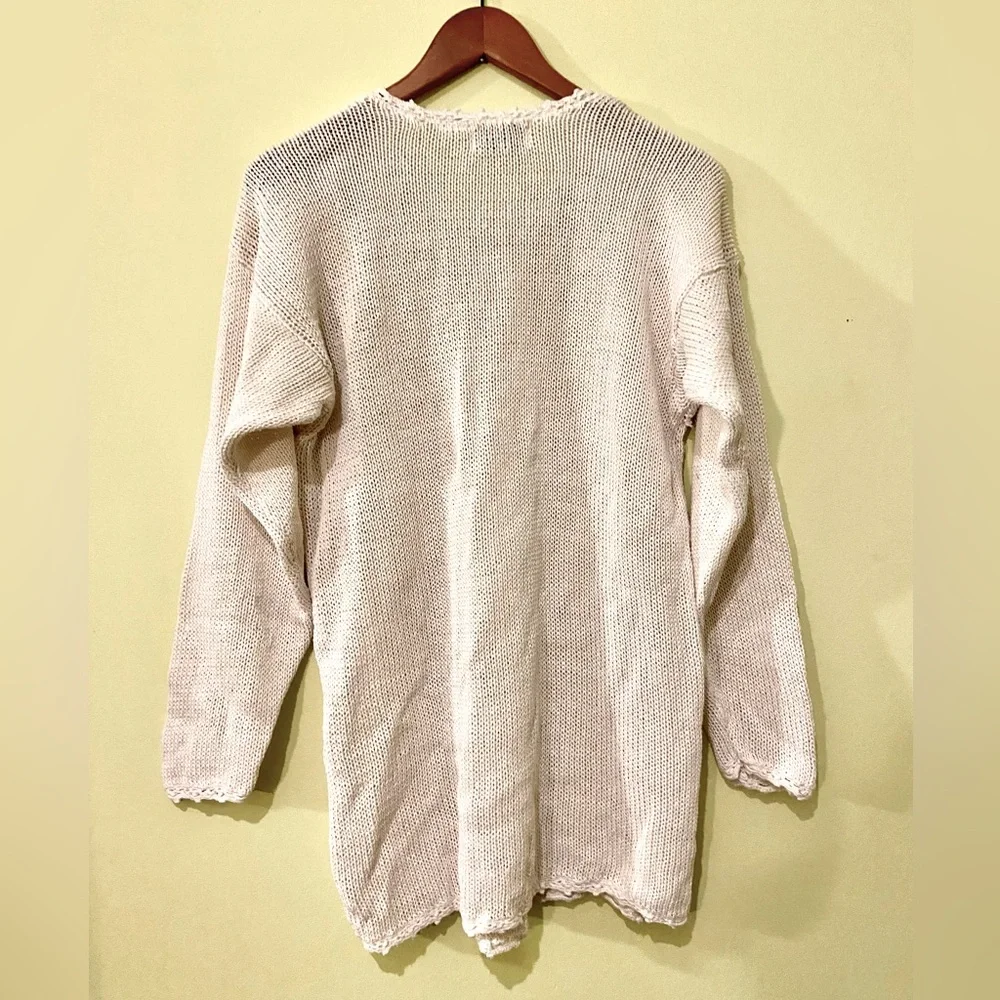 Vintage cotton / ramie sweater Aran style sweater - Picture 11 of 11